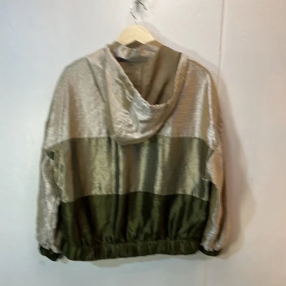 ZARA Shimmering 3 Tone Zip Front Light Jacket -XS-#0013 - Picture 2 of 8